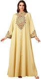 FYMNSI Abaya Dress for Women Floral Embroidery Muslim Maxi Robe Eid Prayer Dresses Dubai Clothing Arabian Islamic Kaftan