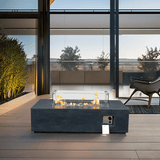 52" Outdoor Concrete Liquid Propane Rectangular Fire Pit Table (SAK84314)