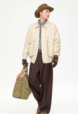 American Retro Street Trend Lapel PU Leather Jacket For Men