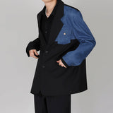 Comfortable And Versatile Denim-Panel Blazer