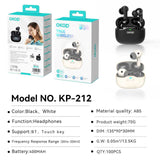 KP-212 Best-Selling True Wireless Bluetooth Earbuds In-Ear Noise-Canceling Sports Gaming Headset New Model With Long Battery Life High-Quality Sound In Stock