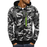 Men's Casual Hooded Zip-Up Sweatshirt Jacket