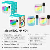 KP-K04 Best-Selling Portable Bluetooth Karaoke Speaker Wireless Microphone Set With Lights Suitable For Outdoors Kids And Home Use In Stock