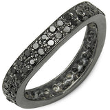 1.11 Carat Genuine Black Diamond .925 Sterling Silver Ring