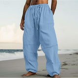 Beach Straight-leg Pants Plain Color Comfortable Daily Street