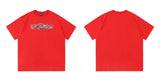 Affixed Cloth Embroidered Plus Size Loose Short Sleeve T-shirt