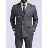 Mens Double-Breasted Fashionable Casual Blazer