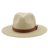 54-58-60CM Womens Summer Panama Hats Wide Brim Straw Sun Hat Beach Hat For Men Fashion UPF UV Protection Fedoras Cap For Travel
