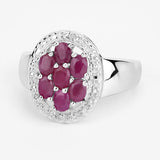 1.54 Carat Genuine Ruby .925 Sterling Silver Ring