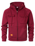 Mens Loose-Fit Hoodie With Multiple Pockets And A Stand-Up Collar