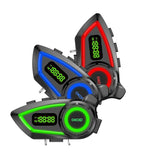 KP-290 Wholesale Cross-Border Motorcycle Helmet Bluetooth Headset Intercom Music Waterproof Noise Cancellation Digital Display Hands Free Calling In Stock