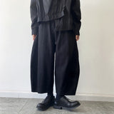 Extra-loose Mens Cropped Wide-leg Pants
