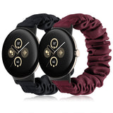 Tovimall Bands Compatible with Google Pixel Watch 3 41mm/Pixel Watch 2 /Pixel Watch BandElastic Fabric Watch BandScrunchie Strap Replacement Watch Bands For Women(2 Pack)