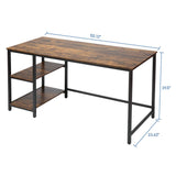 55" Rectangular Desk with Storage Shelves