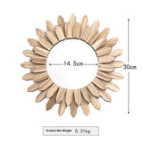 European-style Solid Wood Handmade Finish Hanging Mirror Homestay Hotel Entrance Decoration Hanging