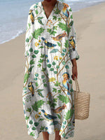 Long Sleeve Shirt Dress Women's Casual Floral