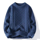 Round-neck High-neck Fleece-lined Solid-color Sweater