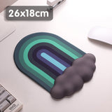 Cloud Rainbow Silica Gel Wrister Mouse Pad Keyboard Support Slippery Washable