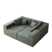 104-Inch Corduroy  Modular L Shaped Sectional Sofa,Luxury Floor Couch Set,Upholstered Indoor Furniture,Foam-Filled Compressed Sofa for Living Room,Bedroom,4 PC Free Combination