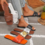 Square-toe Breathable Slip-on House Slippers