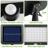 56 LEDs Outdoor Solar Security Flood Light