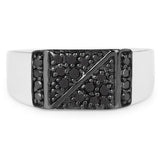 0.35 Carat Genuine Black Diamond .925 Sterling Silver Ring
