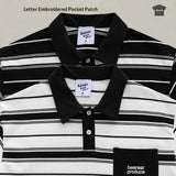 Loose-fitting Polo Shirt With A Lapel Collar Short-sleeved Striped T-shirt