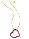 Inc Gold-Tone Beaded Heart Pendant Necklace