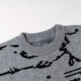 Mens Cute And Quirky Cat-print Knit Sweater