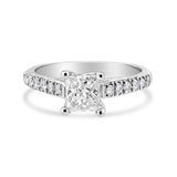 14K White Gold 1 1/5 Cttw 4-Prong Set Princess Diamond Classic Engagement Ring (I1-I2 Color, H-I Clarity) Ring Size 7