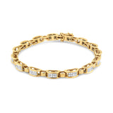 14K Yellow Gold 2 1/2 Cttw Princess-Cut Diamond Link Tennis Bracelet (H-I Color, SI2-I1 Clarity) - 7.25"