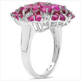 3.90 Carat Genuine Ruby & Rhodolite .925 Sterling Silver Ring