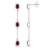 2.70 Carat Genuine Garnet .925 Sterling Silver Earrings