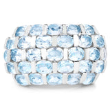 5.51 Carat Genuine Blue Topaz .925 Sterling Silver Ring