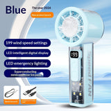 High-Speed Handheld Mini Fan With Digital Display Ice-Cooling Portable For Outdoor And Desk Use