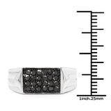 0.42 Carat Genuine Black Diamond .925 Sterling Silver Ring