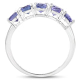 2.65 Carat Genuine Tanzanite .925 Sterling Silver Ring