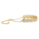 14k Yellow Gold Plated .925 Sterling 5/8 Cttw Diamond Composite Cushion Frame 4â€-10â€ Adjustable Bolo Bracelet (G-H Color, I1-I2 Clarity)