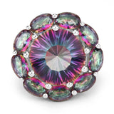 11.45 Carat Genuine Rainbow Quartz .925 Sterling Silver Ring