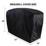 57" Black Barbecue Gas Grill Waterproof Cover