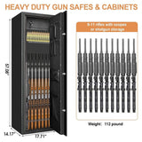 57" Heavy-Duty Anti-Theft Fireproof Biometric Gun Rifle Pistol Safe For Home, 11-12 Guns (SAK53816)