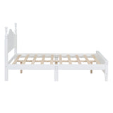 Full Size Wood Platform Bed Frame,Retro Style Platform