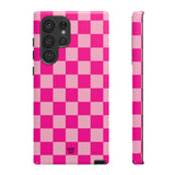 HOT PINK CHECKERBOARD | Tough Phone Case