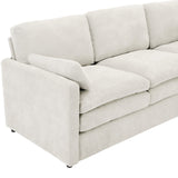 Cozy Upholstered 3-Seater Sofa with Plush Double Cushion and Ergonomic Design