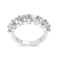 14K White Gold 3.0 Cttw Lab-Grown Diamond Shared Prong Set 6 Stone Band Ring (G-H Color, VS2-SI1 Clarity)
