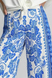 Umgee Full Size Floral Border Print Pants Plus Size