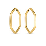 14k Yellow Gold Endless Hexagon Hoop Earrings
