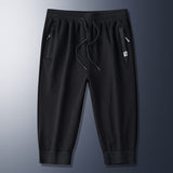 Summer New Mens Casual Ice-Silk Cropped Pants