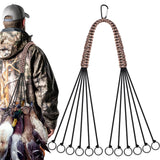 TOBWOLF Game Carrier with 12 Drops Slip Ring Duck Carrier Bird Tote Hunting Strap for Dove Bird Waterfowl Game Carrier Metal Loop Goose Hanger Hunting Game Tote Duck Hunting Gear Paracord