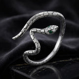 925 Sterling Silver Pavé Setting CZ Oxidized Silver Ring for Women